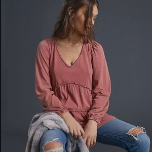 Anthropologie | Blythe‎ Tiered Babydoll Top Size XS